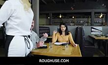 Big tits milf waitress fucked by customer in front of his wife