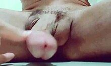 amateur jerks huge cock to long orgasm and thick cum