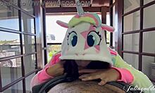 I-I mean, that pretty unicorn in uniform gives a magical deepthroat blowjob and swallows cum