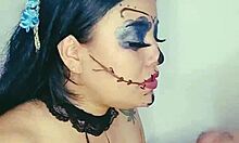 Watch this deepthroat blowjob on a big cock! Young girl sucks monster dick hard.