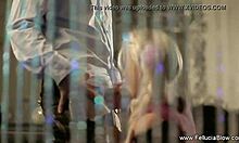 She gives a blowjob after our date and swallows it all