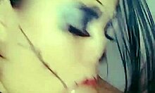 Watch this deepthroat blowjob on a big cock! Young girl sucks monster dick hard.