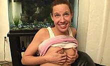 hot misty gives hard blowjob while filming behind scenes!