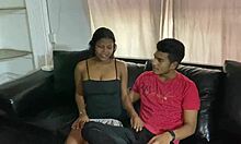 Stepfather fucks big pussy in living room