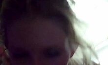 Sexy blonde housewife teases with cock sucking and riding