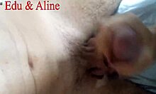 edu and aline amateur couple handjob with brazilian wife and old cuckold