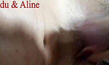 edu and aline amateur couple handjob with brazilian wife and old cuckold