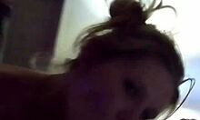 Sexy blonde housewife teases with cock sucking and riding