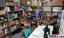 Big Tits Teen 18+ Escapes Trouble with Monster Cock at Work