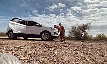 Amateur Milf Couple Pulled Over for Big Cock Sex in Desert