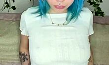 She dildos her petite ass while vibrating her pussy