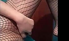 Mesh Stockings and Spanking in Homemade Amateur Fetish Video with Toys and Socks