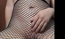 Mesh Stockings and Spanking in Homemade Amateur Fetish Video with Toys and Socks