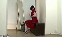 Cherry despina fingers her hairy beaver in solo masturbation