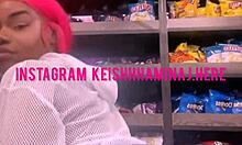 Keisha Minaj twerks her ass in a bustling city deli, drawing public stares.