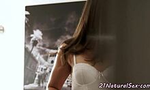 i'm masturbating my small tits alone on the bed