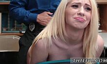 A redhead cop in uniform attempted theft at the old police station.