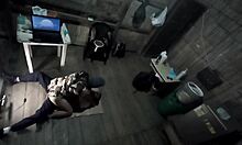 Military stepsister returns horny from deployment and fucks on the floor with big ass anal