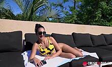 angelica cruz got a wild fuck by poolside with her man... damn, so hot!