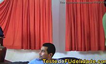 Halloween crossdressing stranger fucks me while boyfriend watches TV