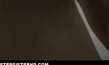 Hot stepsister catches stepbrother in bathroom for taboo pov fuck