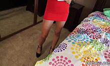 cute teen babe seducing with huge tits 😍