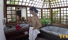 Alice Lemes gearing up for a wild scene with Ed Junior! What a banging ride!