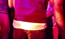 Amateur Girl Sits On Ciroc Bottle While Eating Out Girl On Stage