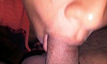 I moan as she sucks my dick until she milks me with her hands so deliciously, feeling every intense sensation in our homemade session