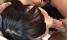 Japanese Amateur Endures Intense Upside-Down Blowjob