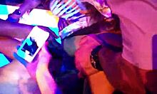 Amateur Girl Sits On Ciroc Bottle While Eating Out Girl On Stage