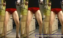 Alejandro Mistral strokes his monster cock in underwear