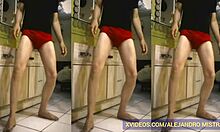 Alejandro Mistral strokes his monster cock in underwear