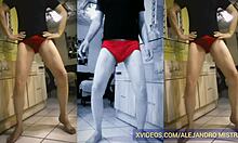 Alejandro Mistral strokes his monster cock in underwear