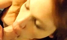 redhead amateur sucks monster cock for facial cumshot close-up