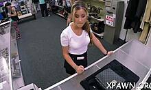 bimbo, you're having rough sex in the shop with sucking and ball licking?