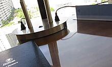 Lexi Kartel giving a wet, sloppy blowjob with her teen cunt