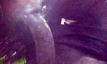 Amateur deepthroats big black cock outdoors