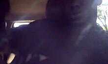 Amateur deepthroats big black cock outdoors