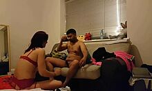 again this cheating milf licking her young lover's ass