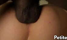 Petite blonde teen Melanie Gold, huge tits bouncing, fucked hard by BBC.