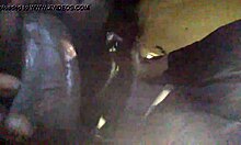 Amateur deepthroats big black cock outdoors