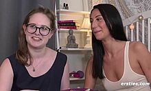 This Ersties girl in doggystyle with a double dildo is hot