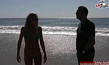 Blonde teen 18+ with perfect tits embarks on her first porn pickup