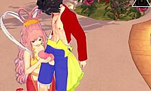 koikatsu rufy and shirahoshi having uncensored sex in one piece anime 😍