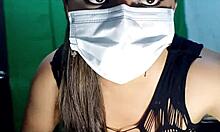 latina woman enjoys lingerie in homemade video for stepbrother