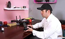 Eighteen-Year-Old Strip Club Dancer Arrives For Job Interview But Ends Up Getting Her Pussy Fucked Hard With Cumshot And Blowjob