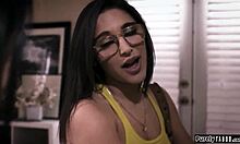 Boyfriend intensely fucking two girlfriends in anal threesome