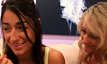 MILF and young girl explore lesbian fun together