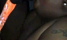 Freaky black bbw chokes on big black cock at party